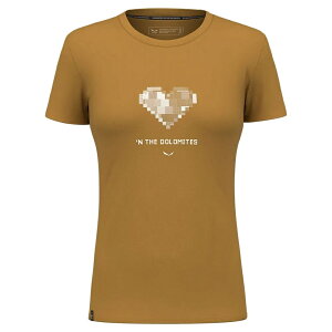 �T���� �s���A �n�[�g �h���C �V���[�g �X���[�u T�V���c�@���f�B�[�X �i Golden Brown �j | SALEWA Pure Heart Dry short sleeve T-shirt [t]
