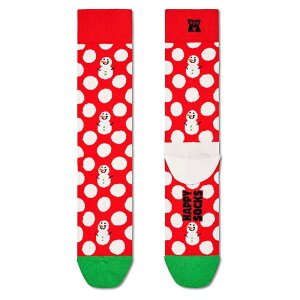 �n�b�s�[�\�b�N�X �r�b�O �h�b�g �X�m�[�}�� �n�[�t �����O �\�b�N�X �i Red �j | HAPPY SOCKS Big Dot Snowman Half long socks [t]