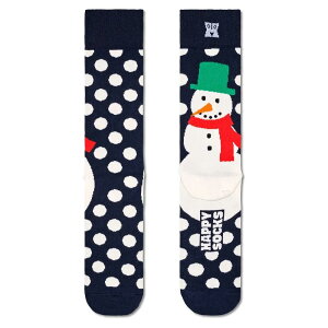 �n�b�s�[�\�b�N�X �W�����{ �X�m�[�}�� �n�[�t �����O �\�b�N�X �i Navy �j | HAPPY SOCKS Jumbo Snowman Half long socks [t]