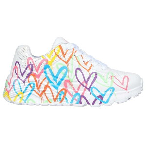 �X�P�b�`���[�Y �E�m ���C�g �X�v���b�h �U ���u �W���j�A �X�j�[�J�[ �i White / Multicolor �j | SKECHERS Uno Lite Spread The Love Junior trainers [t]