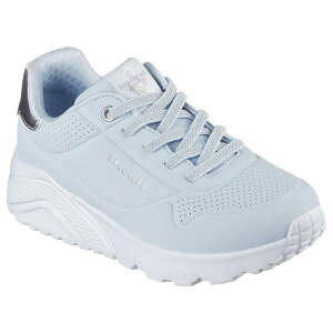 �X�P�b�`���[�Y �E�m ���C�g ���^���b�N ���[�h �W���j�A �X�j�[�J�[ �i Light Blue Synthetic / Silver Trim �j | SKECHERS Uno Lite Metallic Mode Junior trainers [t]