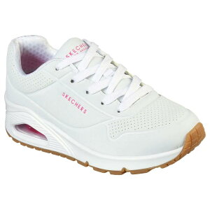 �X�P�b�`���[�Y �E�m �X�^���h �I�� �G�A �W���j�A �X�j�[�J�[ �i White Pu/H.pink Trim �j | SKECHERS Uno Stand On Air Junior trainers [t]