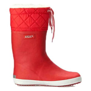 G[O Gkr[ C`C`jj Wu[ c[ WjA Cu[c i Rouge / White j | AIGLE NB1122 Giboulee 2 Junior rain boots [t]