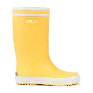 G[O Gkr[ C`jLEj [|bv c[ WjA Cu[c i Jaune / White j | AIGLE NB1292 Lolly Pop 2 Junior rain boots [t]