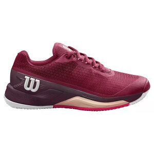 �E�B���\�� ���b�V�� �v�� 4.0 �N���[�R�[�g �e�j�X�V���[�Y ���f�B�[�X �i BeetRed/White/TropicalPeach �j | WILSON Rush Pro 4.0 Clay Court Tennis Shoes Women [t]