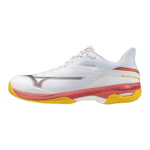 �~�Y�m �E�F�[�u �G�N�V�[�h �R�[�g AC �I�[���R�[�g �e�j�X�V���[�Y �i White/CalypsoCoral/Citrus �j | MIZUNO Wave Exceed Court AC All Court Tennis Shoes [t]