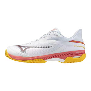 �~�Y�m �E�F�[�u �G�N�V�[�h �R�[�g CC �N���[�R�[�g �e�j�X�V���[�Y �i White/CalypsoCoral/Citrus �j | MIZUNO Wave Exceed Court CC Clay Court Tennis Shoes [t]