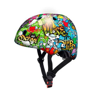 fL[u OtBeB WjA wbg i Multicolor j | DEQUBE Graffiti junior Helmet [t]
