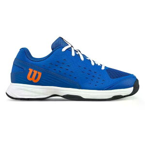 �E�B���\�� ���b�V�� �v�� �W���j�A �I�[���R�[�g �e�j�X�V���[�Y �i DejaVuBlue/OrangeTiger/White �j | WILSON Rush Pro Junior All Court Tennis Shoes [t]