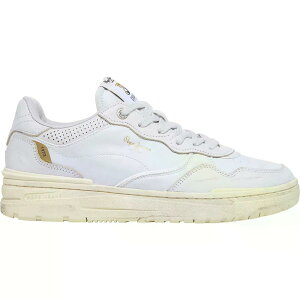 �y�y �W�[���Y �`�F�X�^�[ �f�B�X�g���X �X�j�[�J�[ ���f�B�[�X �i OffWhite �j | PEPE JEANS Chester Distress trainers [t]