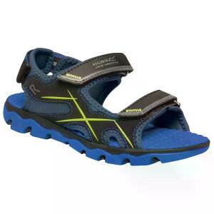 ���K�b�^ �R�^ �h���t�g �T���_�� �W���j�A �i NauticalBlue/ElectricLime �j | REGATTA Kota Drift Sandal Junior [t]