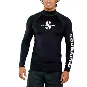 SCUBAPRO UPF 50 Rash Guard �������b�V���K�[�h �i Black �j [t]