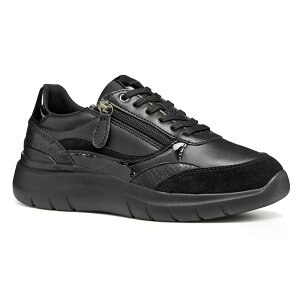 �W�F�I�b�N�X �v���}���[ ���[�X���X �X�j�[�J�[ �E�[�}�� �i Black �j | GEOX Plummery Laceless sneakers woman [t]