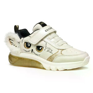 �W�F�I�b�N�X �V�o�[�h���� ���[�X���X �X�j�[�J�[ �K�[���Y �i LightIvory/Platinum �j | GEOX Ciberdron Laceless sneakers Girls [t]