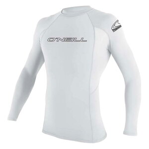 ���b�V���K�[�h - O'NEILL WETSUITS Basic Skins Crew Long Sleeve Rash Guard �i White �j [t]