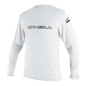 ���b�V���K�[�h - O'NEILL WETSUITS Basic Skins Rash Tee Long Sleeve Rash Guard �i White �j [t]