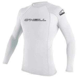 ���b�V���K�[�h - O'NEILL WETSUITS Basic Skins Crew Long Sleeve Rash Guard �i White �j [t]