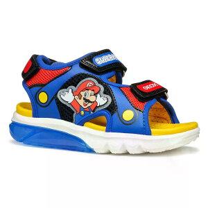 �W�F�I�b�N�X �V�o�[�h���� �T���_�� �{�[�C�Y �i Royal/Red �j | GEOX Ciberdron sandals Boys [t]