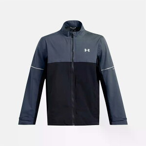 �A���_�[�A�[�}�[ �S���t �h���C�u ���C�� �V�F�� �W���P�b�g �i DownpourGray/Black/MetallicSilver �j | UNDER ARMOUR GOLF Drive Rain Shell jacket [t]