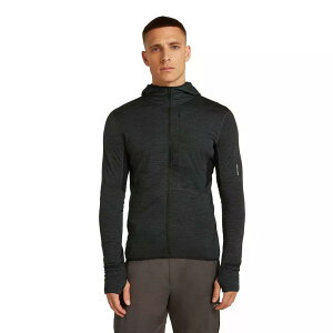 ICEBREAKER Merino Blend 200 RealFleece? Descender �t���W�b�v�X�E�F�b�g�V���c �i JetHeather/Black/Cb �j [t]