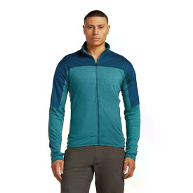 ICEBREAKER Merino Blend 300 RealFleeceDescender フルジップスウェットシャツ （ Topaz/Atlantis/Cb ） [t]