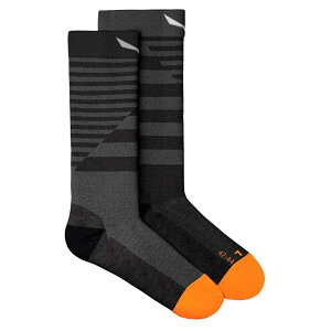 �T���� �t�@�l�X �n�C�u���b�h �X�g���b�` �N���[ �\�b�N�X �i Medium Grey Melange / Fluo Orange �j | SALEWA Fanes Hybrid Stretch crew socks [t]
