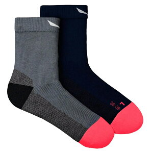 �T���� MTN �g���[�i�[ �n�[�t �����O �\�b�N�X ���f�B�[�X �i Medium Grey Melange / Navy Blazer / Fluo Coral �j | SALEWA MTN Trainer Half long socks [t]