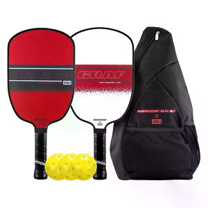 ���[�� �A�K�V/�O���t �`�����s�I�� �s�b�N���{�[�� �Z�b�g �i Black/Red/White �j | JOOLA Agassi/Graf Champion Pickleball Set [t]