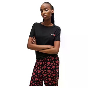 �q���[�S �j�b�J 10257077 �V���[�g�X���[�u �p�W���} �E�[�}�� T�V���c �i Black �j | HUGO Nikka 10257077 short sleeve pyjama woman T-shir [t]