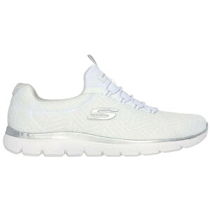�X�P�b�`���[�Y �T�~�b�c �V���[�Y ���f�B�[�X �i White Mesh / Silver / Gray Trim �j | SKECHERS Summits shoes Women [t]