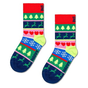 nbs[\bNX NX}X XgCv K[Y \bNX i Dark Red j | HAPPY SOCKS Christmas Stripe Girls socks [t]