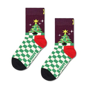 nbs[\bNX NX}X c[ K[Y \bNX i Dark Red j | HAPPY SOCKS Christmas Tree Girls socks [t]