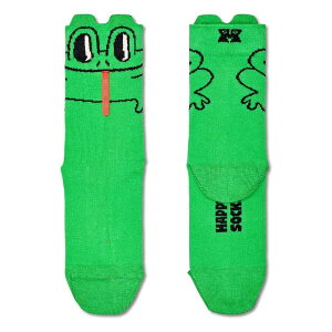 nbs[\bNX LbY nbs[ tbO n[t K[Y O \bNX i Green j | HAPPY SOCKS Kids Happy Frog Half Girls long socks [t]
