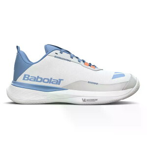 �o�{�� SFX �G�{ �I�[���R�[�g �e�j�X�V���[�Y �E�B�����Y �i White/ForeverBlue �j | BABOLAT SFX Evo All Court Tennis Shoes woman [t]