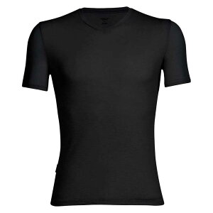 �A�C�X�u���[�J�[ �A�i�g�~�J V �����m �V���[�g �X���[�u T�V���c �i Black / Monsoon �j | ICEBREAKER Anatomica V Merino short sleeve T-shirt [t]