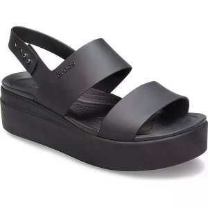 �N���b�N�X �u���b�N���� ���[ �E�F�b�W ���f�B�[�X �T���_�� �i Black/Black �j | CROCS Brooklyn Low Wedge Sandals Woman [t]