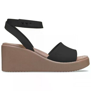 �N���b�N�X �u���b�N���� �A���N�� �X�g���b�v �E�F�b�W ���f�B�[�X �T���_�� �i Black/Mushroom �j | CROCS Brooklyn Ankle Strap Wedge Sandals Woman [t]