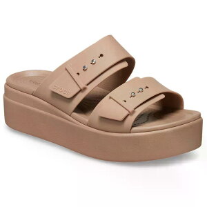 �N���b�N�X �u���b�N���� ���[ �E�F�b�W ���f�B�[�X �T���_�� �i Latte �j | CROCS Brooklyn Low Wedge Sandals Woman [t]