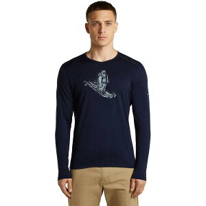 �A�C�X�u���[�J�[ 200 �I�A�V�X �X�L�[�C���O �C�G�e�B �����x�[�X���C���[ �i Midnight Navy �j | ICEBREAKER 200 Oasis Skiing Yeti Long Sleeve Base Layer [t]