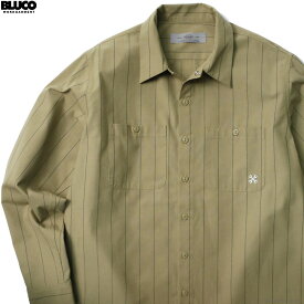 BLUCO ブルコ BLUCO STANDARD WORK SHIRTS L/S (BEIGE STRIPE) [0109] メンズ トップス ワークシャツ 長袖