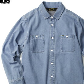 BLUCO ブルコ BLUCO DENIM WORK SHIRT (BLUE) [1122] メンズ トップス デニムシャツ 長袖