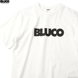 SALE セール 30％OFF BLUCO ブルコ 半袖Tシャツ メンズ オールシーズン 綿100％ ホワイト M-XL BLUCO PRINT TEE -Logo- (WHITE-BLACK) [153-22-006] ロゴT TEE
