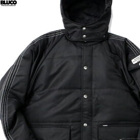 SALE セール 30％OFF BLUCO ブルコ レーシングジャケット メンズ 秋冬用 ヘビーナイロンツイル ナイロン100％ ブラック M-XL BLUCO HOODED RACING JACKET (BLACK) [157-31-021] アウター バイク 中綿シンサレート ワークジャケット フード