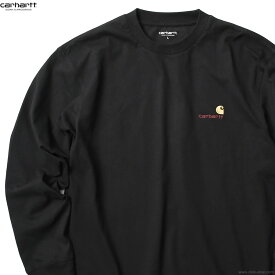 CARHARTT WIP カーハート CARHARTT WIP L/S AMERICAN SCRIPT T-SHIRT (BLACK) メンズ ヘビーオンスTシャツ 長袖 ロンT オーガニックコットン ルーズ ゆったり オーバーサイズ