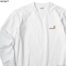 CARHARTT WIP カーハート 長袖Tシャツ メンズ オールシーズン 綿100％ ホワイト M-XL CARHARTT WIP L/S AMERICAN SCRIPT T-SHIRT (WHITE) ヘビーオンスTシャツ 長袖 ルーズ ゆったり オーバーサイズ オーガニックコットン