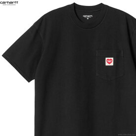 CARHARTT WIP カーハート 半袖Tシャツ メンズ ブラック 綿100% オールシーズン M-XL CARHARTT WIP S/S POCKET HEART T-SHIRT (BLACK) ポケット付き ルーズフィット