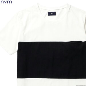 NVM �G�k�u�C�G�� ����T�V���c �����Y �I�[���V�[�Y�� ��100�� �z���C�g M-XL NVM FAT STRIPE SS T (WHITE×BLACK) [NVM16S-CS02]