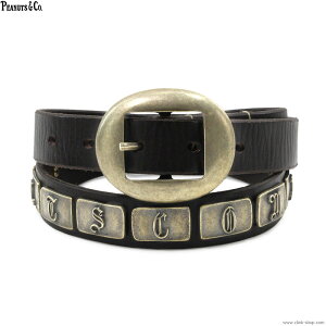 PEANUTS&COMPANY �s�[�i�b�c�A���h�J���p�j�[ �x���g ���U�[ �u���X �^�J PEANUTS & CO. STUDS BELT (BROWN) �����Y �A�N�Z�T���[ �s�[�i�b�c�J���p�j�[