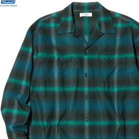 RADIALL ラディアル RADIALL BOULEVARD - OPEN COLLARED SHIRT L/S (BOTTLE GREEN) [RAD-23AW-SH001] メンズ トップス シャツ 長袖 チェックシャツ オンブレ