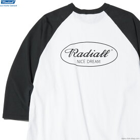 RADIALL ラディアル RADIALL OVAL - CREW NECK RAGLAN SHIRT (INK BLACK) [RAD-24SS-CUT010] メンズ Tシャツ 7分袖 BB ベースボールT 切替 オーバーサイズ ラグラン